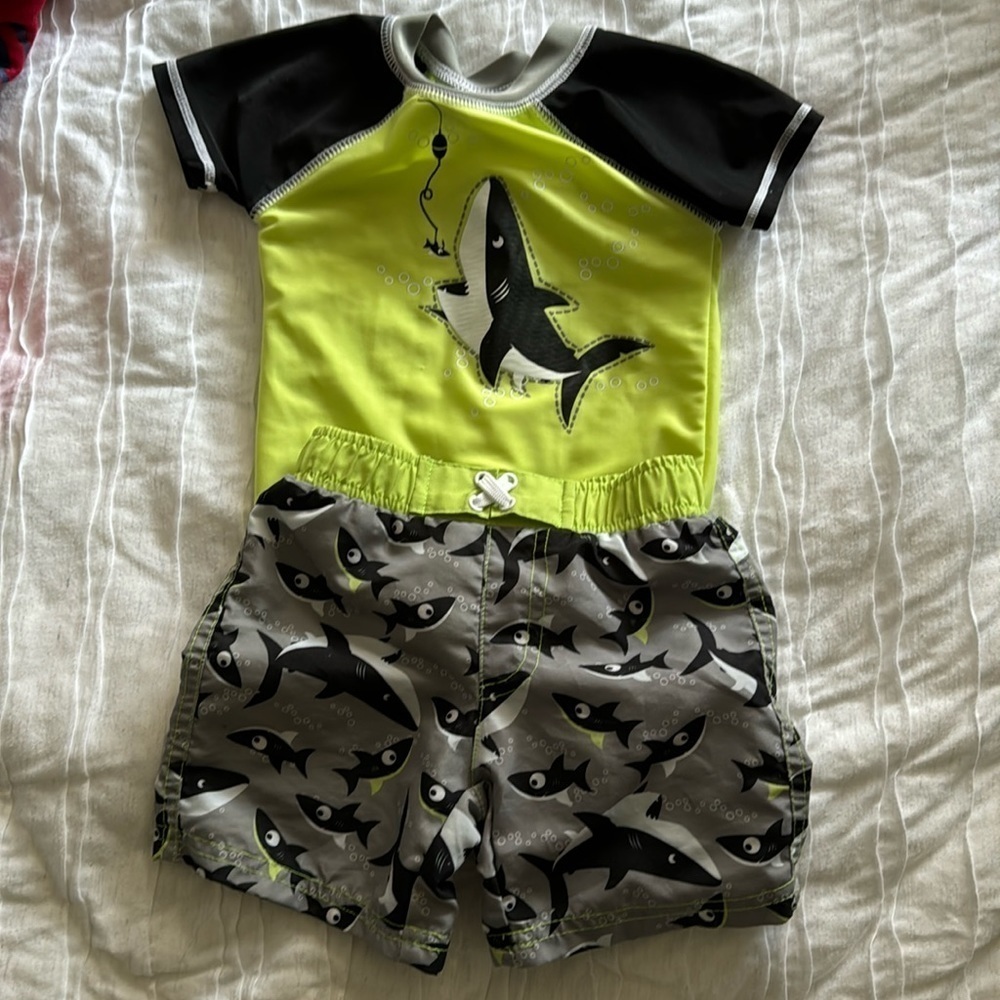 Sol swim rash and swim trunks NWOT 12 months